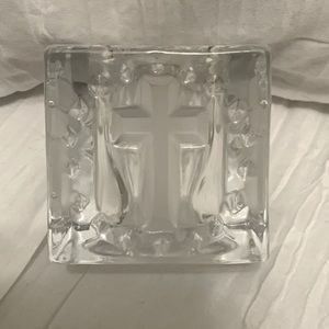 Vintage Crystal Cross Tealight/Votive Holder